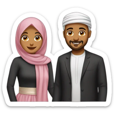 muslim couple sticker