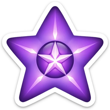 Purple void star that looks ethereal and only has four points sticker