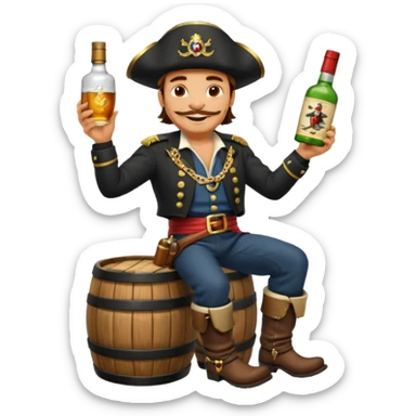 Captain Morgan logo with his foot up on a barrel his foot up on a barrel sticker