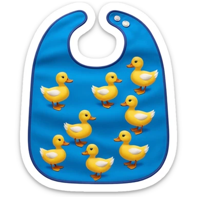 Blue bib with duck print sticker
