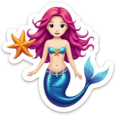 Mermaid with a starfish sticker