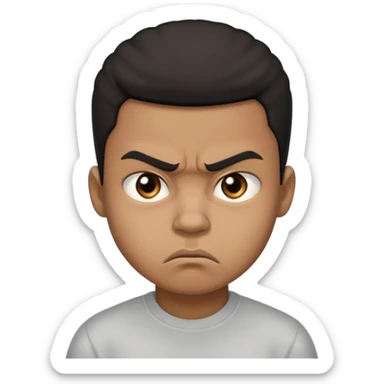 Angry  Mad black boy with low taper  sticker