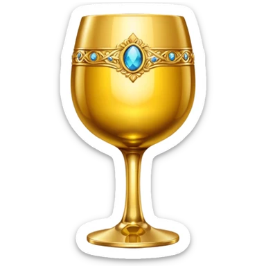 golden wine glass like holy grail sticker