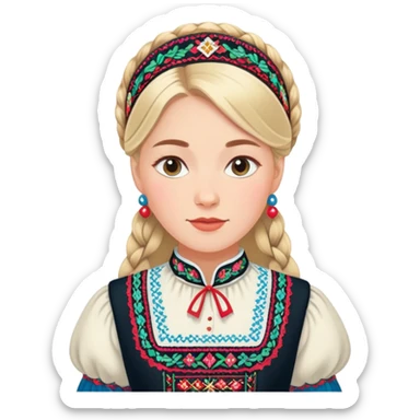 norwegian tradition bunad dress sticker