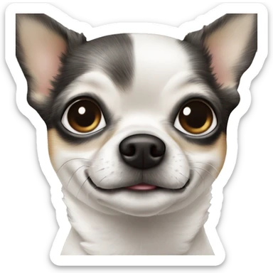 Chihuahua weiß mit schwarzem fleck am auge, in decke eingerollt sticker