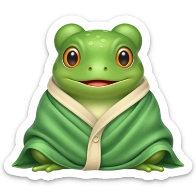 Cute Frog in a blanket sticker