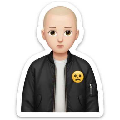 skinhead in black bomber jacket sticker