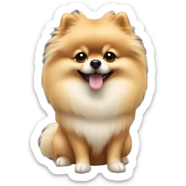 Cute smiley Pomeranian with black and blonde hair  sticker