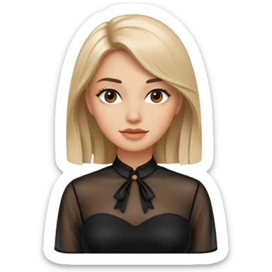 Realistic womens detailed black sheer blouse
 sticker