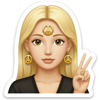 peace earring sticker
