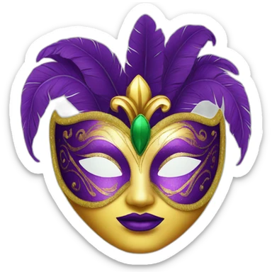 mardi gras girl mask sticker