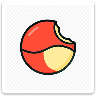 Babybel cheese with a bite taken out, showing creamy inside sticker