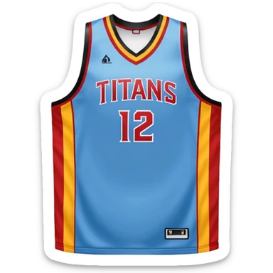 red, yellow, white titans basketball jersey sticker