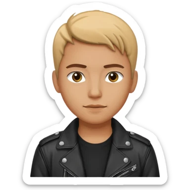 Black leather jacket with black shirt  sticker