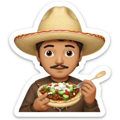Mexican man eating birria tacos and he’s a film maker sticker