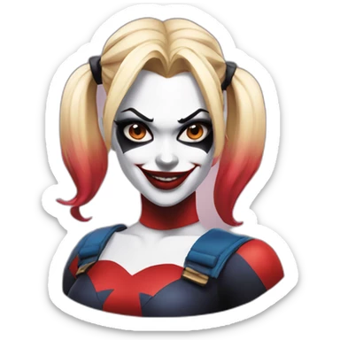 Harley quinn face sticker
