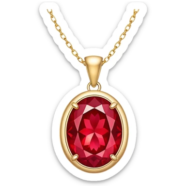 ruby pendant radiating a luminous aura of passion and renewal sticker