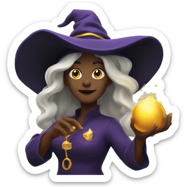 witch doing gold spell sticker