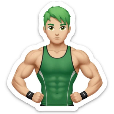 green haired, athlette sticker