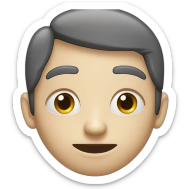 Rhombus shape curved eyes confused mounth no eyebrows no color no face border's  sticker