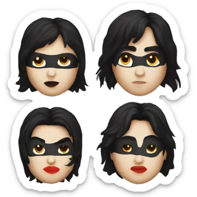 The rock band kiss makeup png sticker