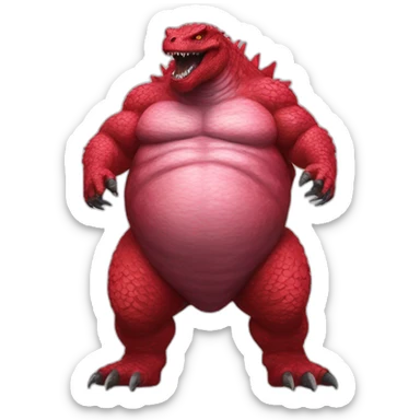 Godzilla obesity red sticker