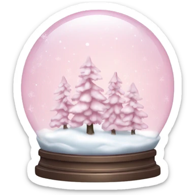 pale pink snow globe shiny snowing sticker