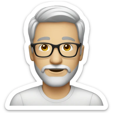 a guy wearing glasses and looking cool with medium white skin tone and a bit of beard sticker