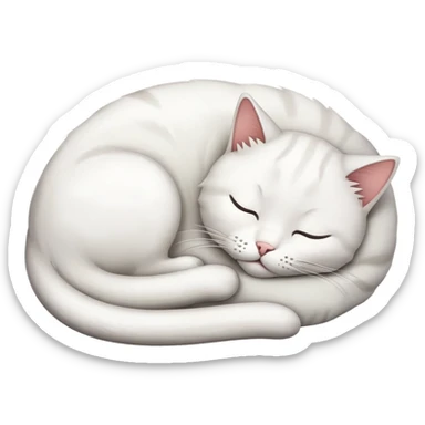 Cat sleep white sticker