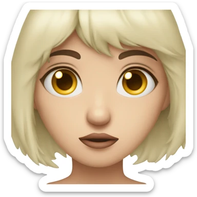 Una cariata triste con unas x en los ojos y humo de su boca sticker