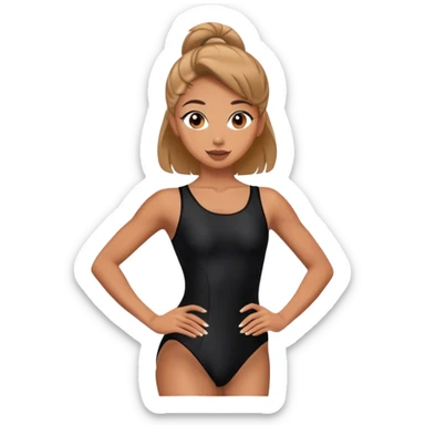 sport dancer in black leotards who talk sticker