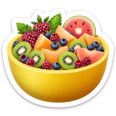 fruit salad yellow bowl sticker