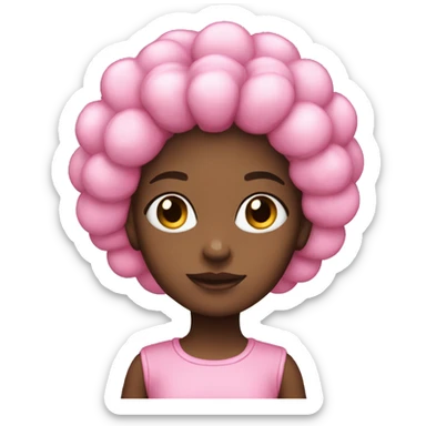 Pink palm puff girl sticker