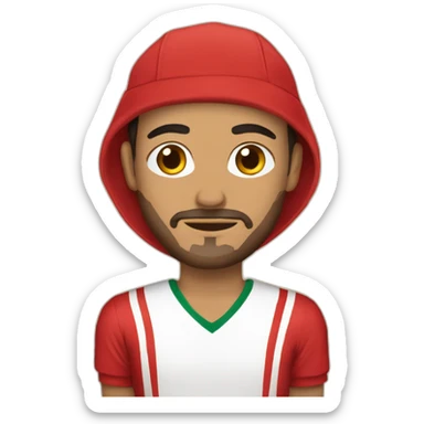  Someone with the national Moroccan jersey and “DIMA MAROC”Sentence  sticker