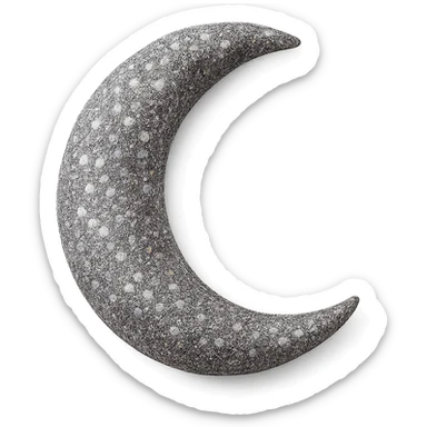 glittery crescent moon object, shiny sticker