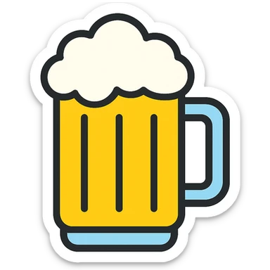beer mug icon with color outline sticker