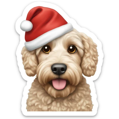 cockapoo with Santa hat sticker
