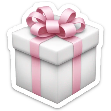 Light pink and white present sticker