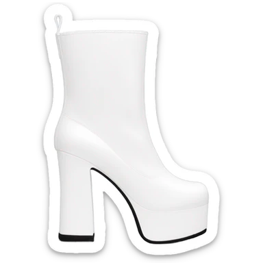 White platform Gogo boots sticker