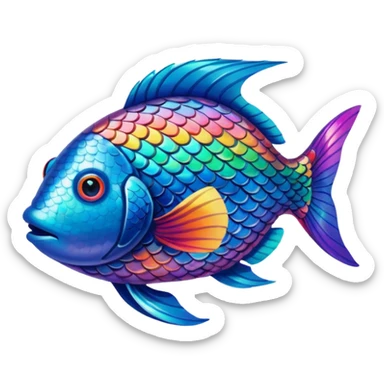 rainbow fish sticker