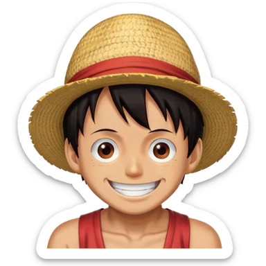 Luffy from One Piece giving a big smile sticker