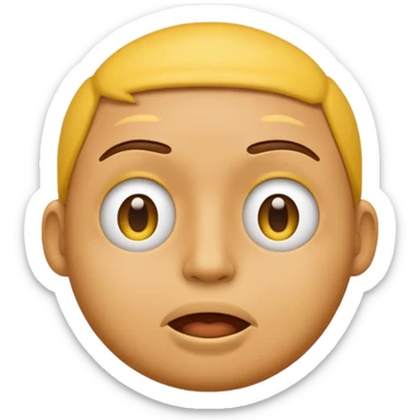 a yellow male emoji with a closed mouth sticker