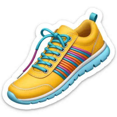 make an emoji of rolled up shoe laces sticker