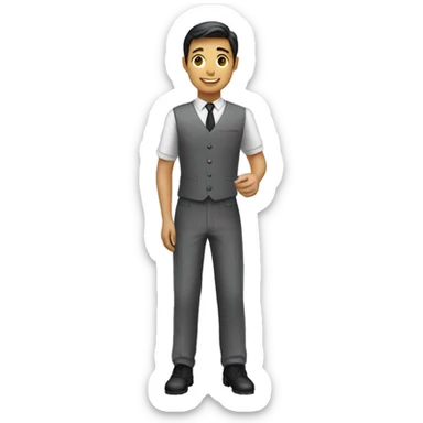 waiter and uniform gray sticker