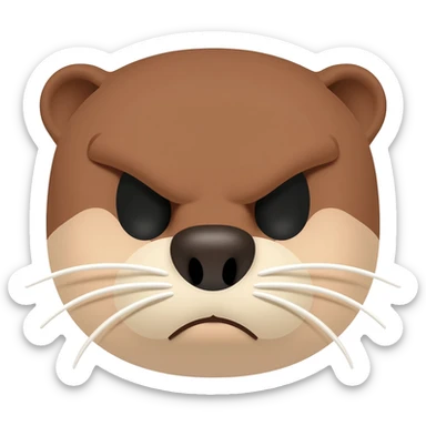 angry otter head with a judge's gavel sticker