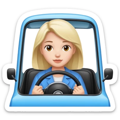 Girl driving to the store sticker