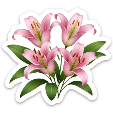 Lilies flower pink sticker