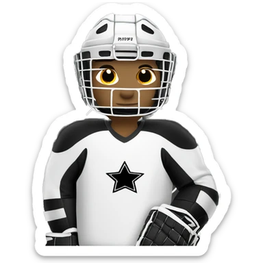 Hockey goalkeeper in black and white uniform sticker