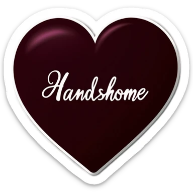 The words My handsome in a heart sticker