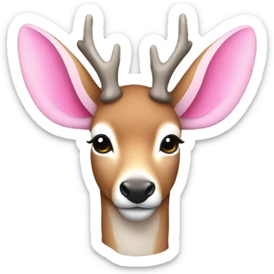 a deer with pink wings sticker